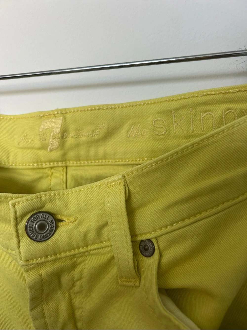7 For All Mankind Yellow Skinny Jeans